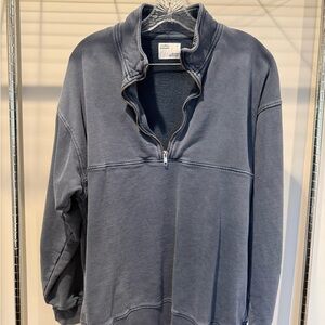 Colorful Standard Organic Quarter Zip - Neptune Blue - Size XL